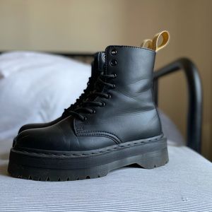 Dr Martens vegan all black Jadons II Mono Platform boots. Size US 8 UK 6